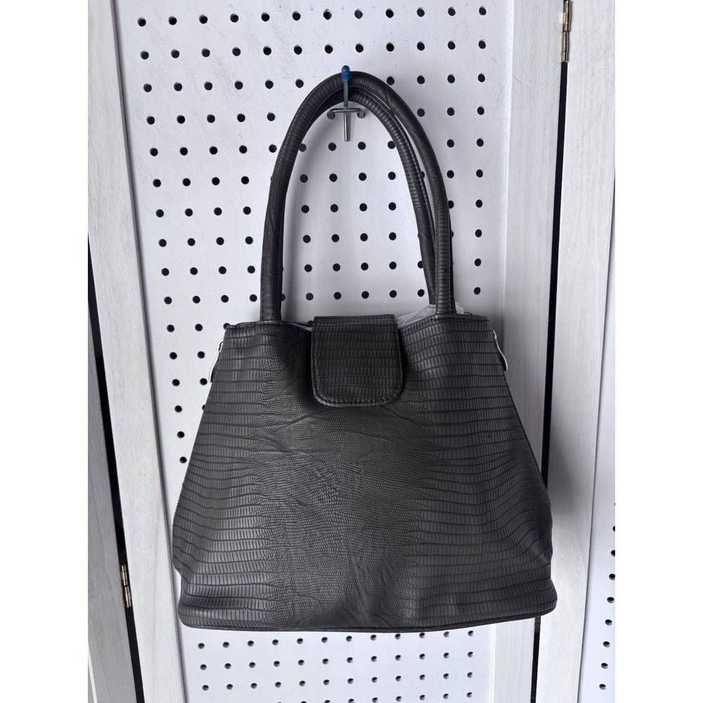 Laila Geir Ness Reversible Faux Leather Handbag Purse Taupe / Pink NWT